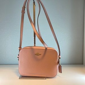 Pastel pink Coach camera style bag in like new condition